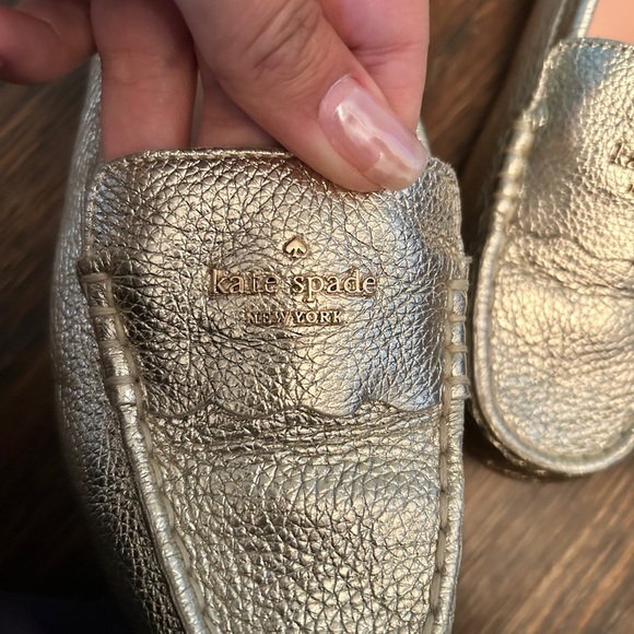 Kate Spade Gold Metallic Loafers Wendi Size 6.5 - Picture 3 of 6